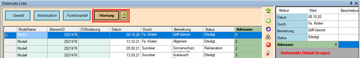 0580a_TE_Complex Groups Datensatz Liste impict